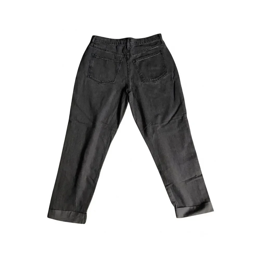 Universal Thread Black Acid Wash Boyfriend Jeans Size 4/27 R Ankle Cuffed